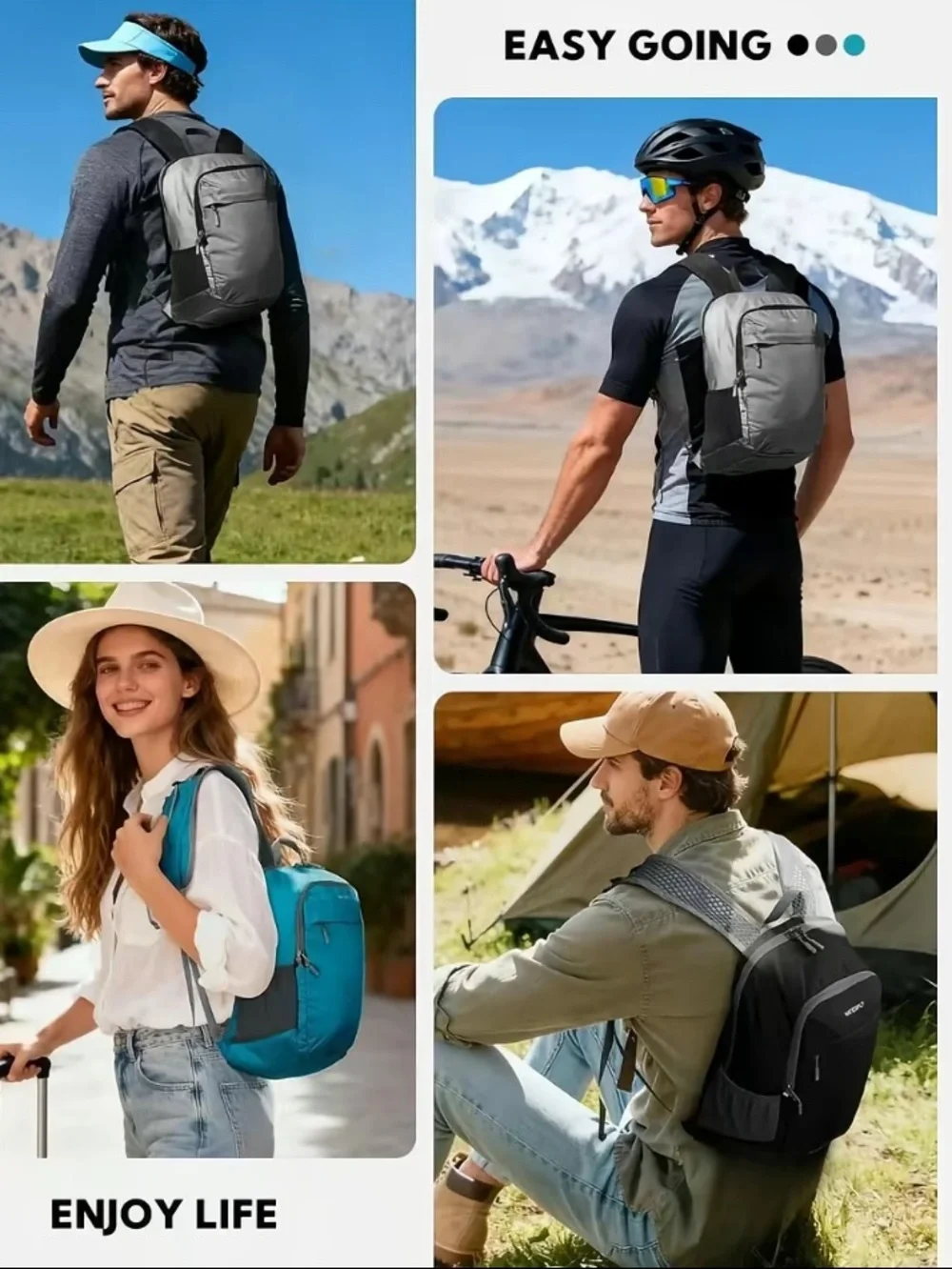 WATERFLY Lightweight Teal Daypack Backpack for Men